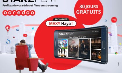 Exclusivité Ooredoo : un mois d’abonnement gratuit au service de vidéo à la demande STARZ PLAY